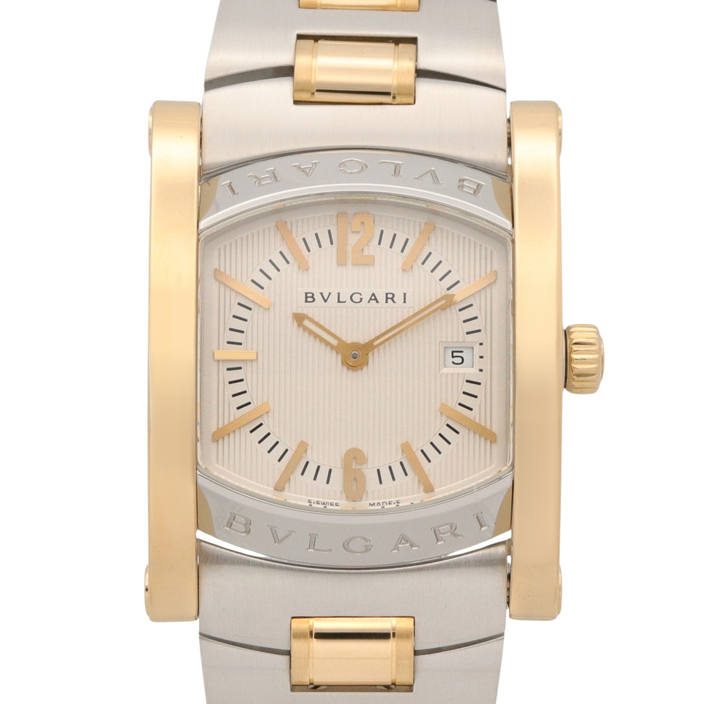 Bulgari BVLGARI Assioma Watch, 18K (Yellow Gold) Stainless Steel, Men's, Silv...
